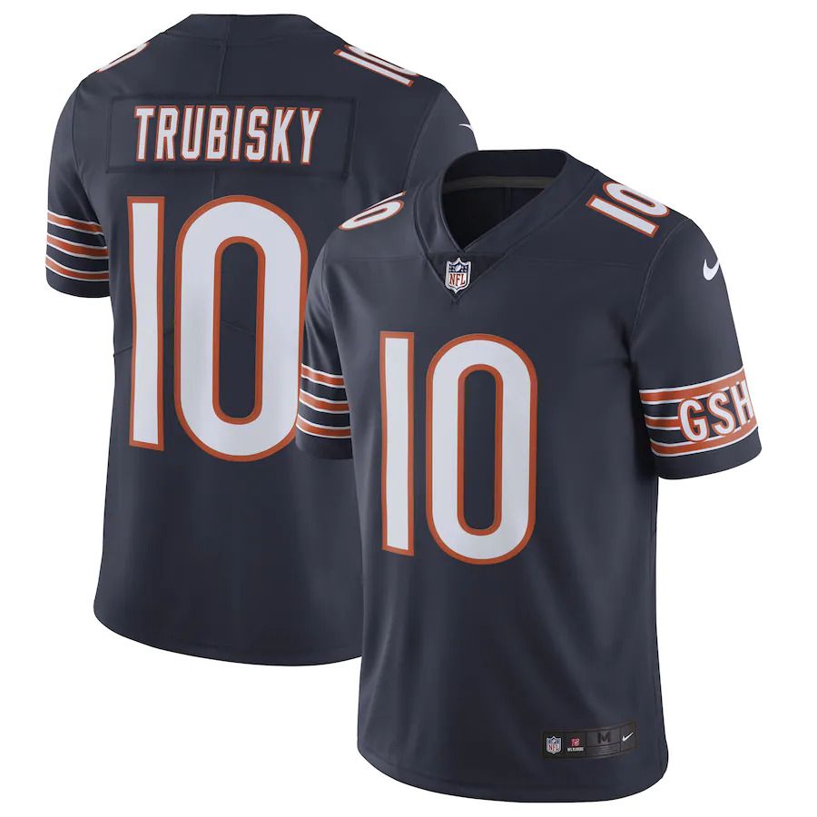Men Chicago Bears #10 Mitchell Trubisky Nike Navy Vapor Untouchable Limited NFL Jersey